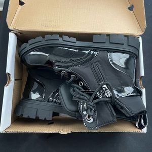 Patent Leather Combat Boots